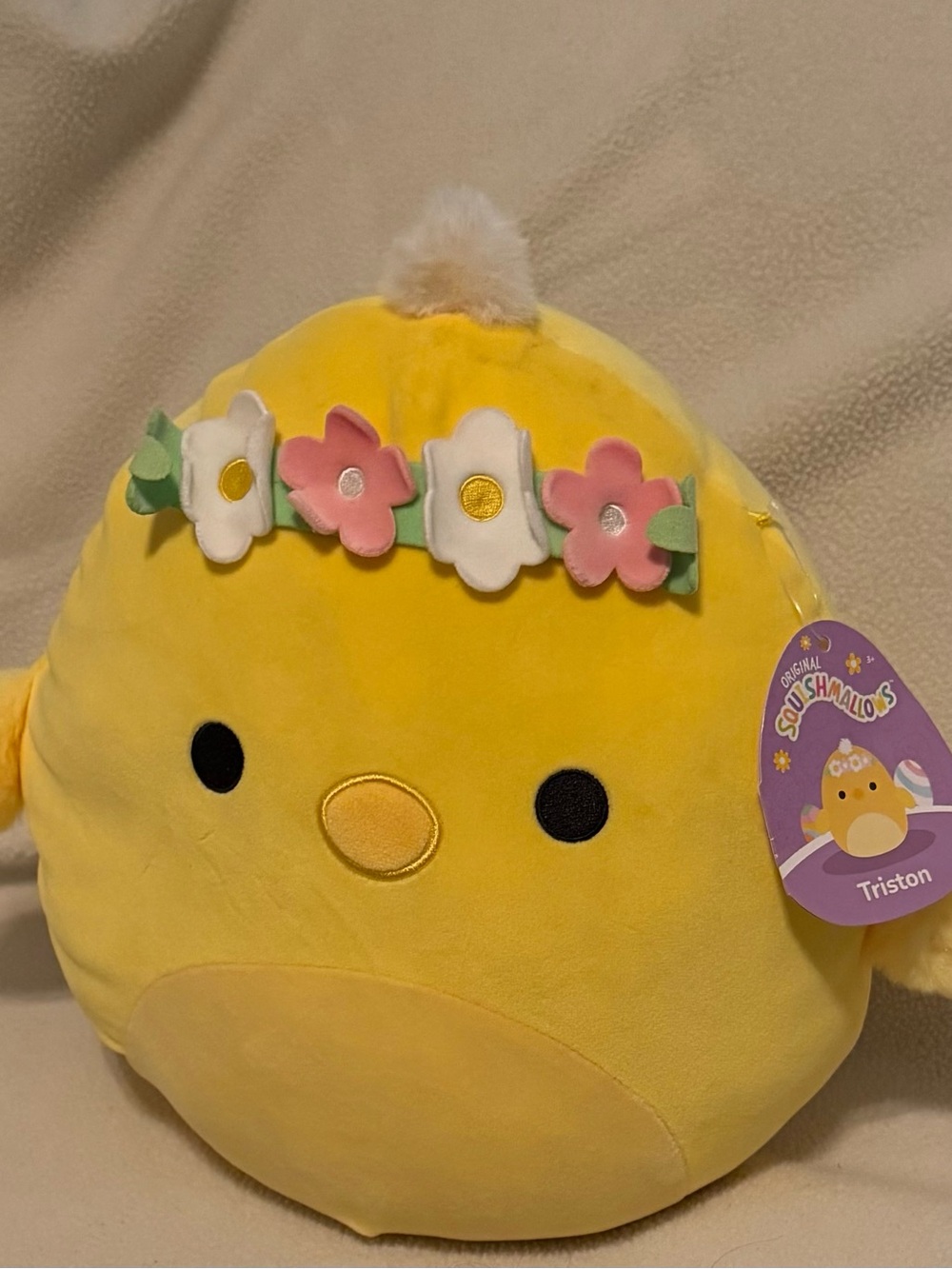 Squishmallows Triston Chicken Chick Flowers 11" Plush Toy NEW